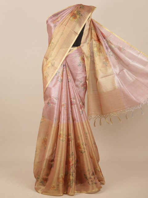 

Pothys Pink & Gold-Toned Woven Design Saree