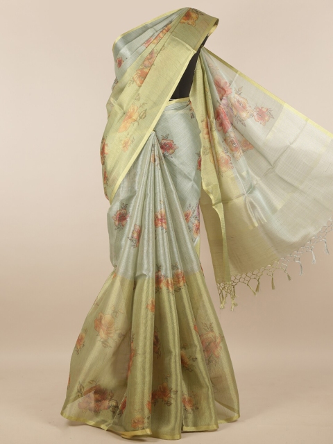 

Pothys Women Green Floral Printed Saree