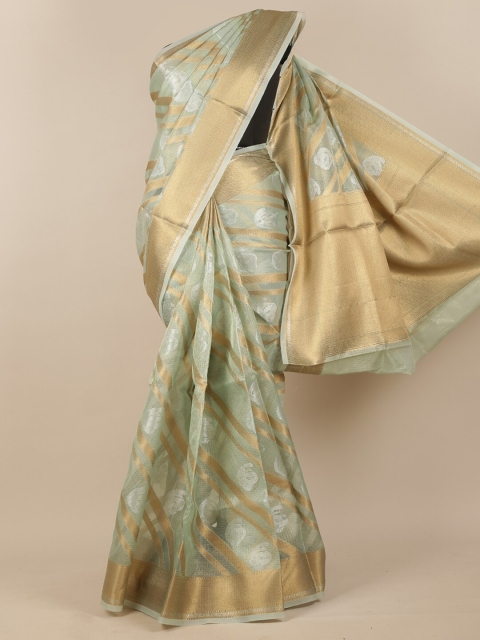 

Pothys Women Green & Gold Woven Designed Saree