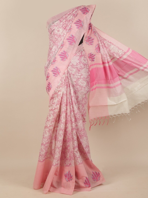 

Pothys Pink Woven Design Tissue Saree