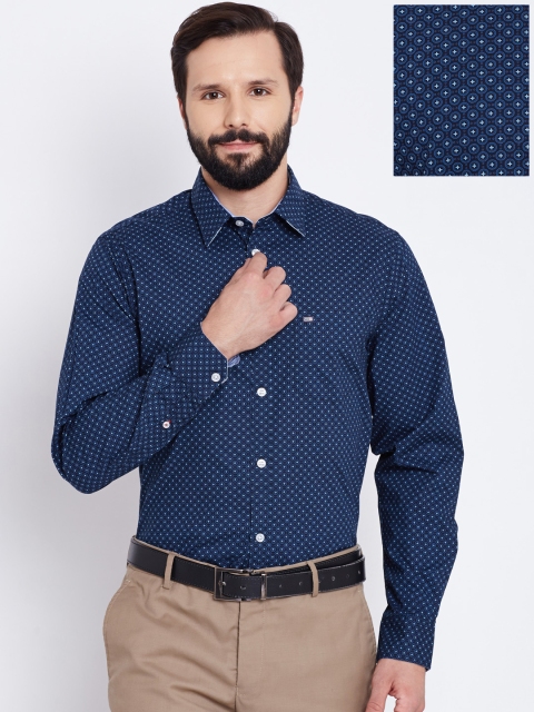

Arrow Sport Men Navy Slim Fit Printed Formal Shirt, Navy blue