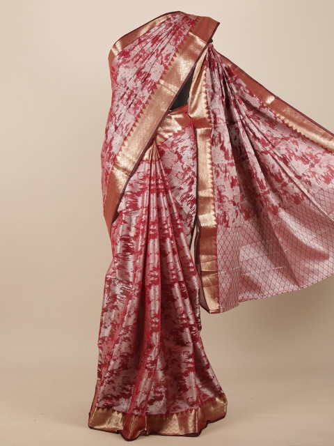 

Pothys Maroon & Gold-Toned Saree