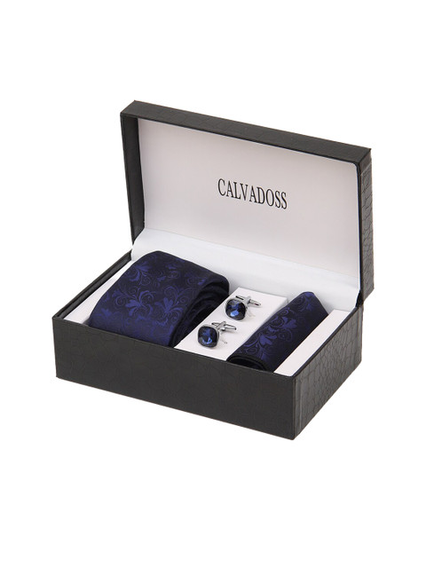

Calvadoss Men Navy Blue Microfiber Accessory Gift Set