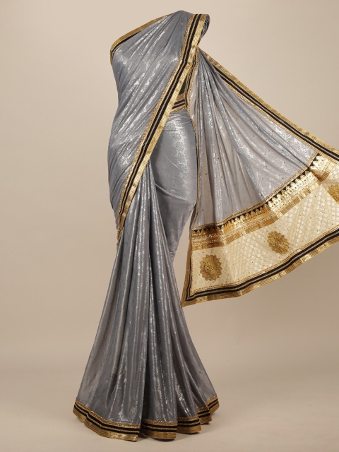 

Pothys Grey Woven Design Zari Saree