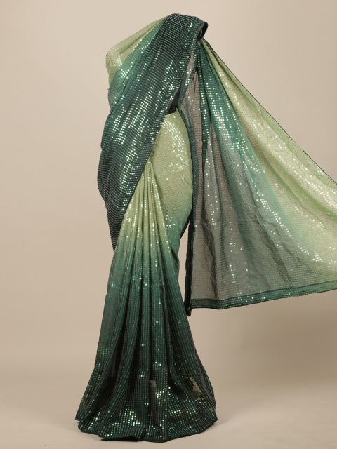 

Pothys Green Woven Design Zari Half and Half Saree