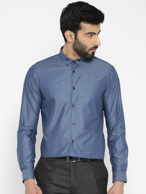 

Arrow New York Men Blue Slim Fit Solid Formal Shirt