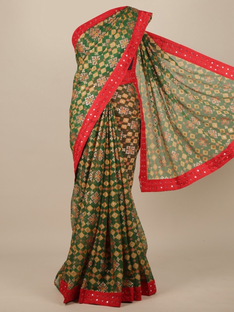 

Pothys Green & Red Printed Saree