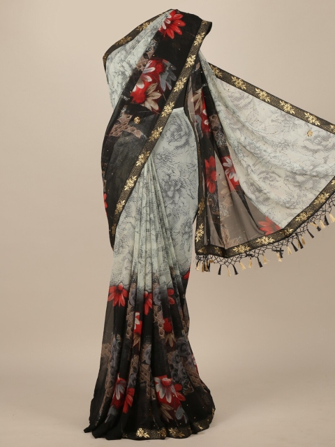 

Pothys Grey & Black Floral Saree