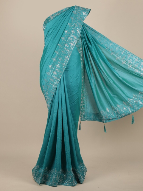 

Pothys Blue Woven Design Zari Jute Silk Saree