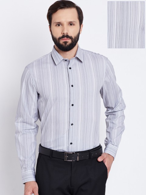 

Arrow New York Men Grey Slim Fit Striped Formal Shirt