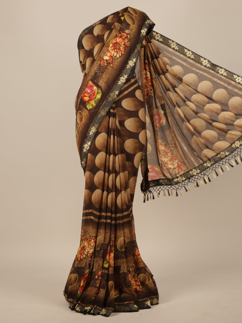 

Pothys Brown Poly Chiffon Saree