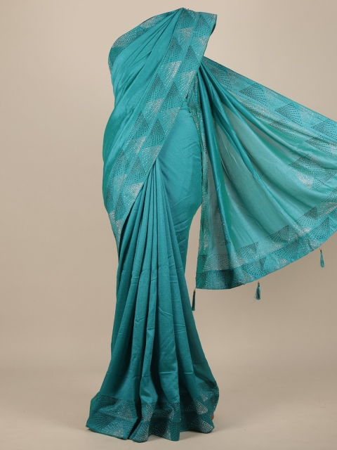 

Pothys Blue Woven Design Zardozi Jute Silk Saree