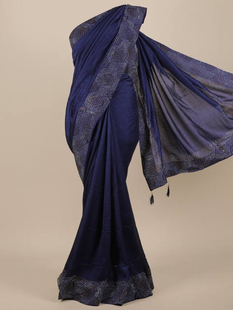 

Pothys Blue Beads and Stones Jute Silk Heavy Work Saree