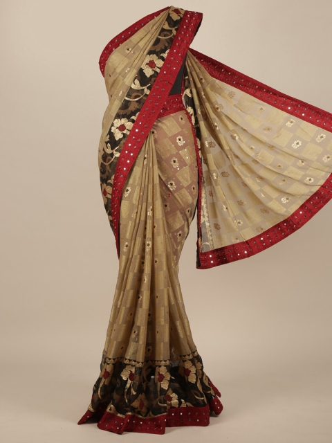 

Pothys Tan Brown Floral Saree
