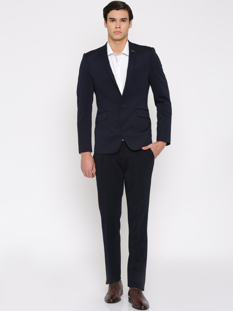 

Arrow New York Men Navy Slim Zero calorie Fit Single-Breasted Formal Suit, Navy blue