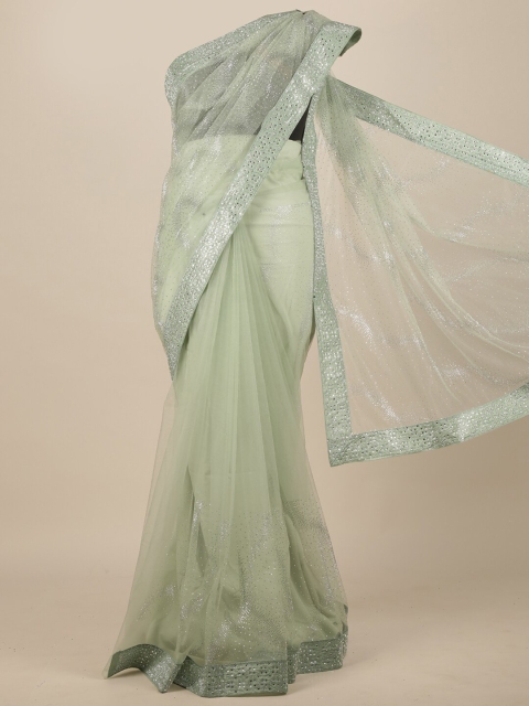 

Pothys Green Embellished Net Saree