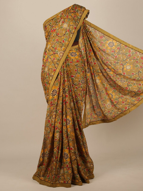 

Pothys Brown Ethnic Motifs Poly Chiffon Saree