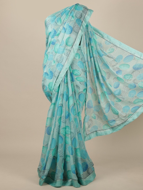 

Pothys Blue Printed Poly Chiffon Saree