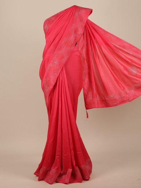 

Pothys Coral Beads and Stones Jute Silk Saree