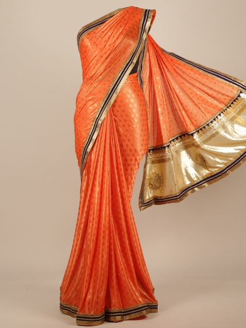 

Pothys Orange Woven Design Gotta Patti Chiffon Saree