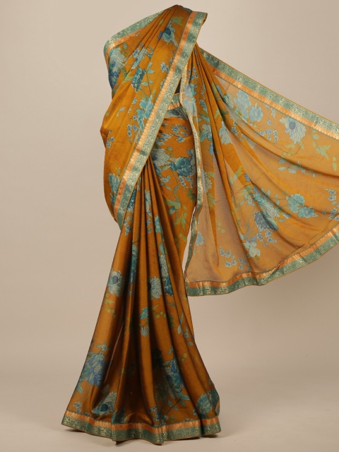 

Pothys Mustard Yellow Floral Saree