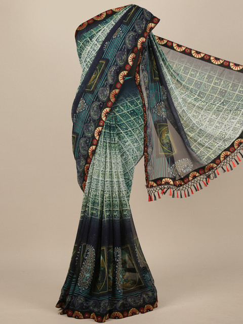 

Pothys Green Floral Zari Saree