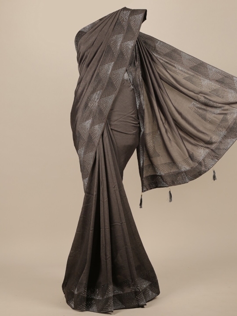 

Pothys Grey Woven Design Zardozi Jute Silk Saree