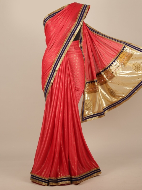 

Pothys Coral Ethnic Motifs Sequinned Saree