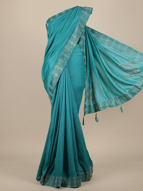 

Pothys Blue Jute Silk Saree