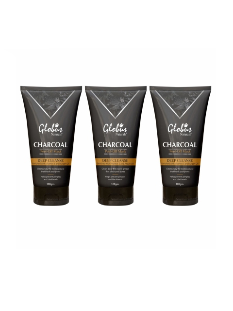 

Globus naturals Pack of 3 Charcoal Peel Off Mask, Black