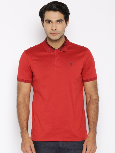 

Arrow New York Men Red Solid Polo Collar T-shirt