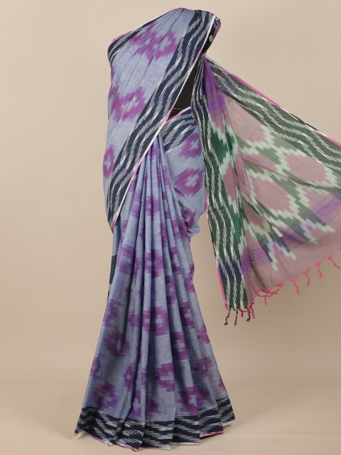 

Pothys Women Violet & Grey Geometric printed Saree