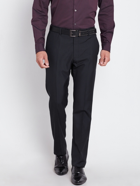 

Arrow Men Navy Flat-Front Formal Trousers, Navy blue