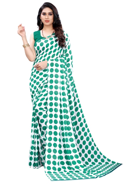 

KALINI Green Pure Georgette Saree