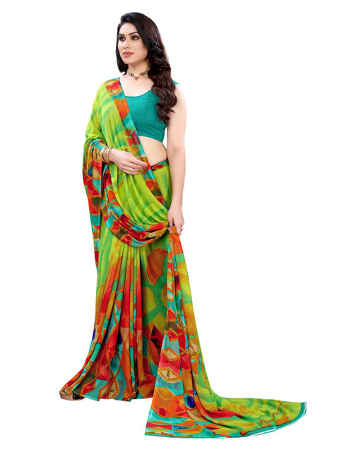 

Kalini Women Green Printed Georgette Saree