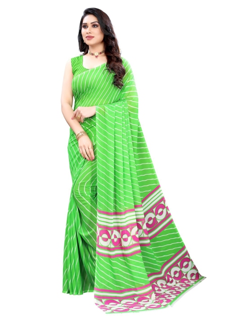 

KALINI Green Leheriya Pure Georgette Saree