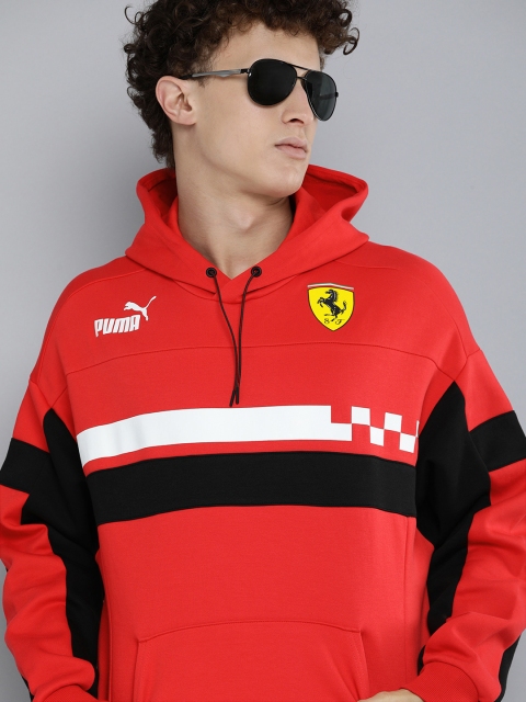 

PUMA Motorsport Men Red Striped Ferrari Race Speed Driver Series Hooded Sweatshirt