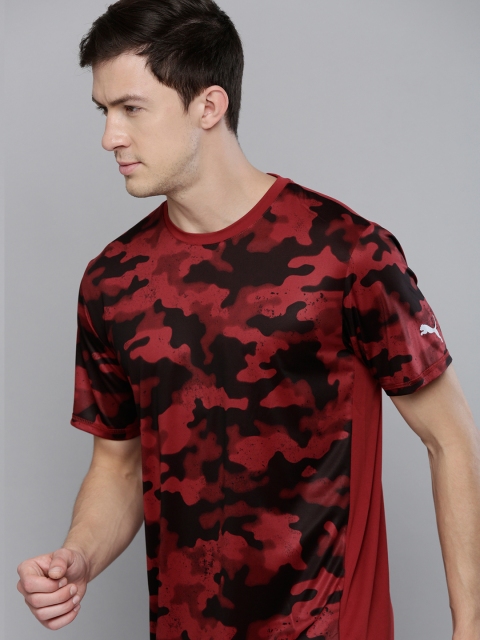 

Puma Men Maroon & Black RUN Graphic Printed dryCELL Running T-shirt