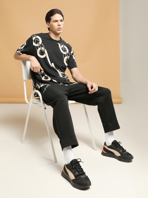 

Puma Men Black Brown PUMA x PRONOUNCE Graphic Printed Loose Pure Cotton T-shirt