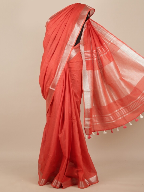 

Pothys Red & Gold-Toned Saree