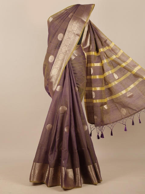 

Pothys Grey & Gold-Toned Woven Design Saree