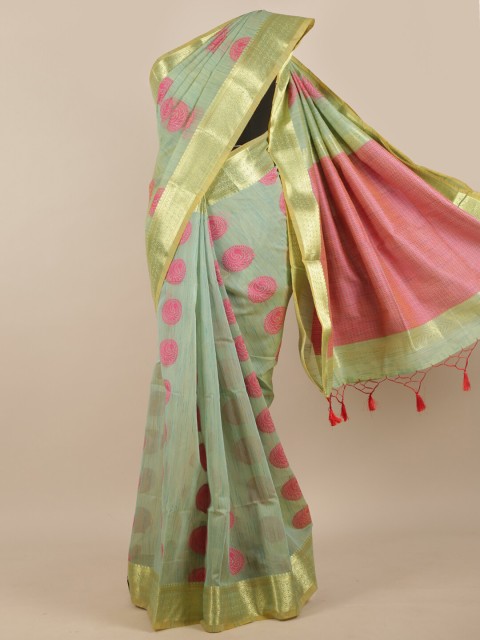 

Pothys Green Woven Design Tissue Saree