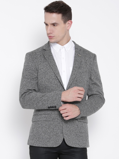 

Arrow New York Grey Patterned Single-Breasted Zero Calorie Fit Formal Blazer