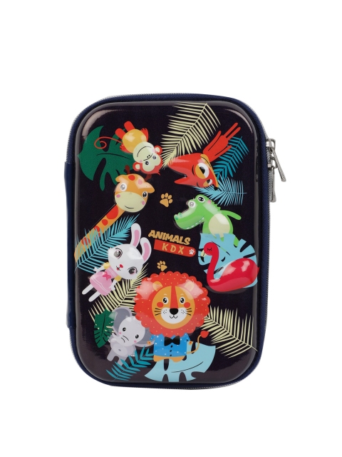 

PASSION PETALS Unisex Kids Black & Multi- Coloured Jungle Printed Hardtop Pencil Case