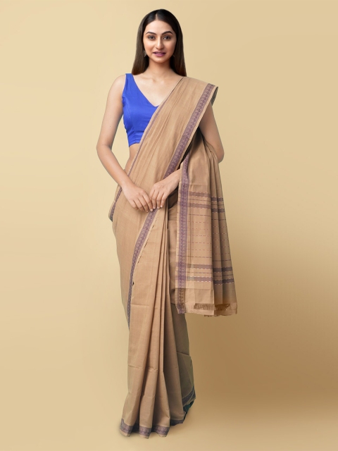 

Unnati Silks Women Brown & Purple Pure Handloom Venkatagiri Cotton Saree