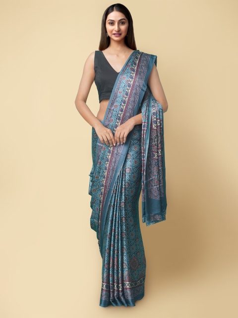 

Unnati Silks Grey Ethnic Motifs Art Silk Dabu Saree