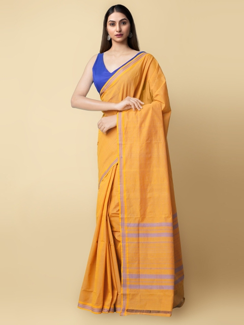 

Unnati Silks Women Yellow & Purple Pure Handloom Venkatagiri Cotton Saree