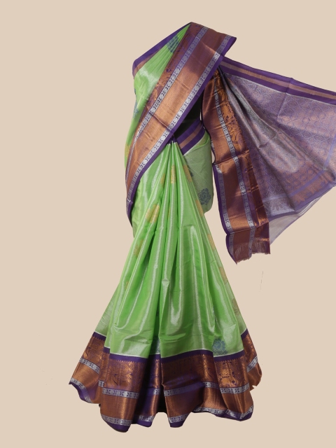 

Pothys Green Ethnic Motifs Zari Silk Cotton Saree