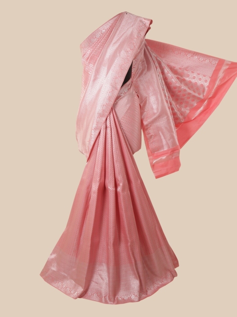 

Pothys Pink Woven Design Zardozi Pure Silk Saree