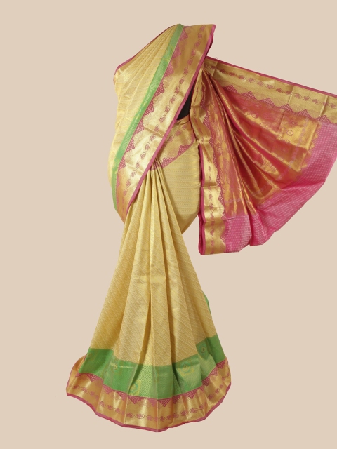 

Pothys Cream-Coloured Woven Design Pure Silk Saree